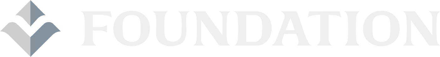 Foundation logo with geometric diamond symbol and text